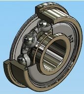 Ball Bearing - Tapered Outer Diameter, Flanged Ball Bearing - F2ZZ